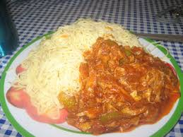 SPAGHETTI WITH VEGETABLE STEW